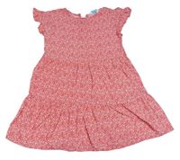 Červeno-biele kvetované šaty s volánikmi PRIMARK