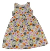Farebné kvetované šaty s koťátky H&M
