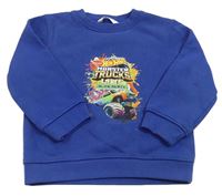 Zafírová mikina s monster truckem - Hot Wheels John Lewis