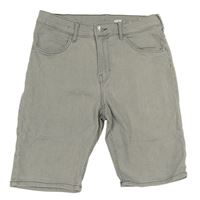 Šedé slim fit teplákové riflové kraťasy H&M
