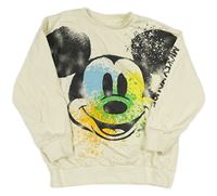 Smetanová mikina s Mickey a skvrnkami Next