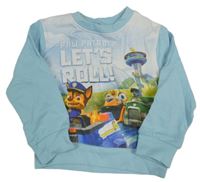 Světlemodro-modro-biela mikina s PAW PATROL nickelodeon