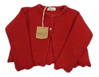 Nové - červený propínací svetr se třpytkami Next