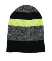 Sivo-bielo-čierno-neónově zelená melírovaná rebrovaná pletená čapica
