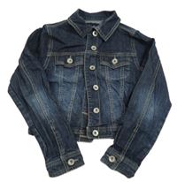 Tmavomodrá rifľová crop bunda NAUTICA