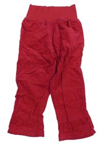 Malinové manšestráky s úpletovým pasem lupilu