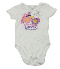 Nové - bílé body s kytičkami a duhou a nápisy LC WaIKIKI