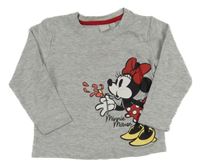 Sivé melírované tričko s Minnie Disney