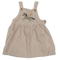 Světlerůžové manšestrové šaty s koníkem M&S