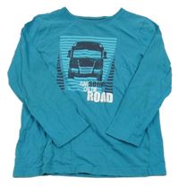 Modrozelené triko s potiskem Topolino