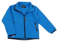 Modrá fleecová propínací mikina s nášivkou TRUE NORTH