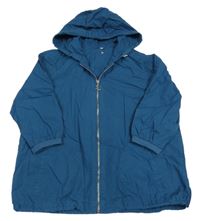 Petrolejová bunda s kapucňou