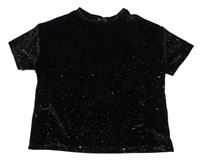 Čierne trblietavé slávnostné crop tričko F&F