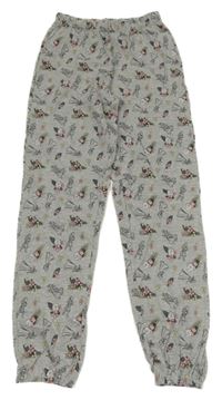 Šedé melírované pyžamové kalhoty s Disney princeznami Disney