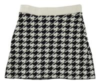 Čierno-biela vzorovaná úpletová sukňa RIVER ISLAND