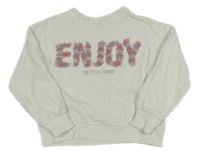 Bílá crop mikina s nápisy MANGO