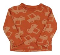 Tmavooranžové triko s auty PRIMARK