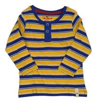 Safírovo-tmavožluté pruhované triko Kuniboo