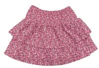 Ružová kvietkovana mačkaná sukňa so všitými kraťasy Page one young