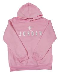 Ružová tepláková mikina s logom a kapucňou Jordan