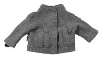 Sivá melírovaná vlnená podšitá crop bunda ZARA