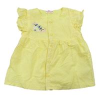 Žlté bodkované prepínaci šaty s kvietkami zn. Pep&Co