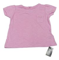 Ružové tričko s kapsičkou s kvietkami St. Bernard