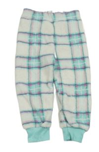 Bílo-tyrkysovo-barevné kostkované chlupaté pyžamové kalhoty Primark