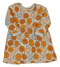 Sivé melírované teplákové šaty s dýněmi zn. Nutmeg