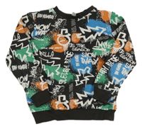 Čierno-farebná vzorovaná mikina s vánočním motívom M&Co.