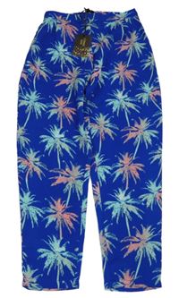 Nové - Zafírové ľahké nohavice s palmami Cosmic Kids