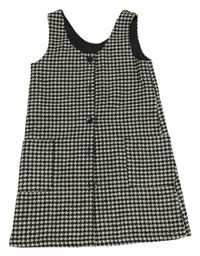 Čierno-biele kockované vlnené prepínaci šaty F&F
