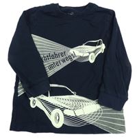 Tmavomodré triko s auty Topolino