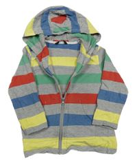 Sivo-farebná pruhovaná prepínaci ľahká mikina s kapucňou George