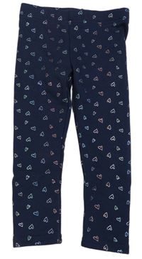 Tmavomodré zateplené legíny se srdíčky Pocopiano