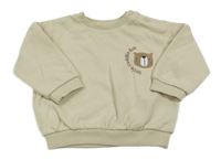 Béžová oversize mikina s medvědem Matalan