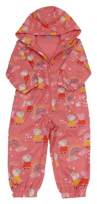 Lososová šusťáková jarní kombinéza s Peppou a kapucí