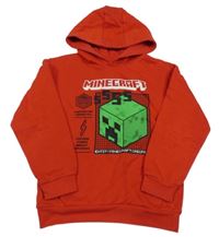 Červená mikina s Minecraft a kapucí Primark