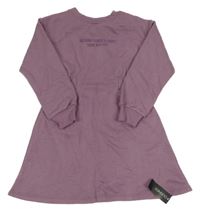 Nové - Fialové teplákové šaty s nápisem Dunnes