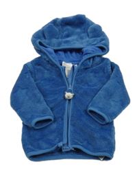 Modrá chlpatá prepínaci mikina s kapucňou Ergee