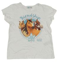 Biele tričko s koňmi - Spirit