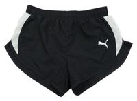 Černo-bílé šusťákové kraťasy s logem Puma
