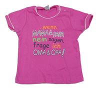 Fuchsiové tričko s nápisom Trigema