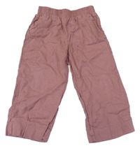 Starorůžové lněné kalhoty H&M