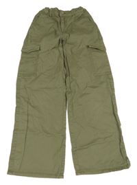 Khaki plátěné široké cargo kalhoty Name it
