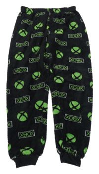 Čierne chlpaté pyžamové nohavice s logy - X-Box Primark