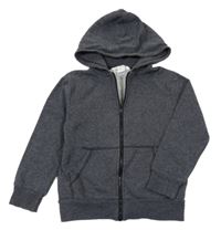 Tmavosivá melírovaná prepínaci mikina s kapucňou H&M