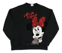 Černá mikina s Minnie z flitrů Disney