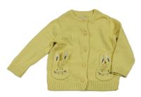 Žlutý propínací svetr s králíky John Lewis