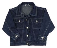 Tmavomodrá rifľová bunda